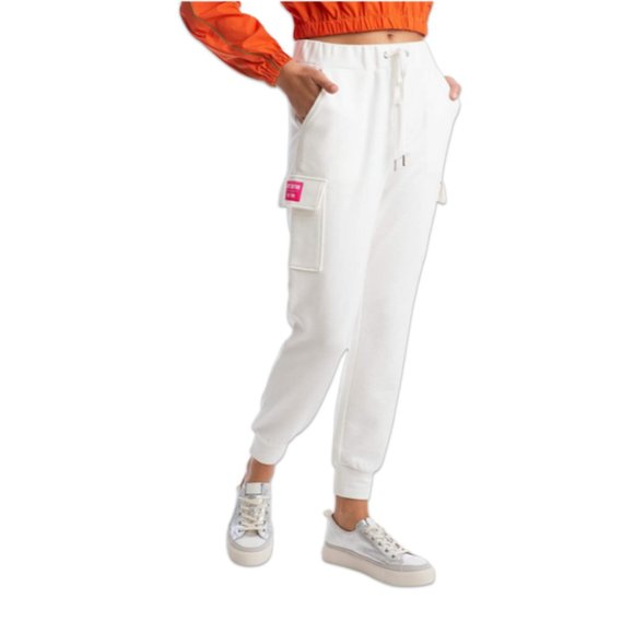 Womens Cargo Jogger Sweat Pants Velour Small - Picture 1 of 3